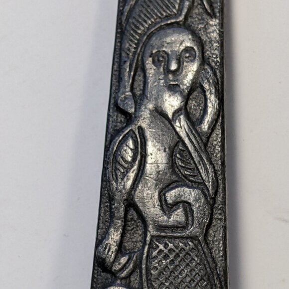 Norway Artist David Anderson Salad Fork Spoon Cast Pewter Oseberg Ship inspired - Picture 3 of 13